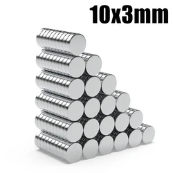 10/20/50/100/200/500 Uds 10x3 imán súper fuerte 10mm X 3mm imán de neodimio NdFeB magnético redondo N35 imanes de disco potentes 10*3