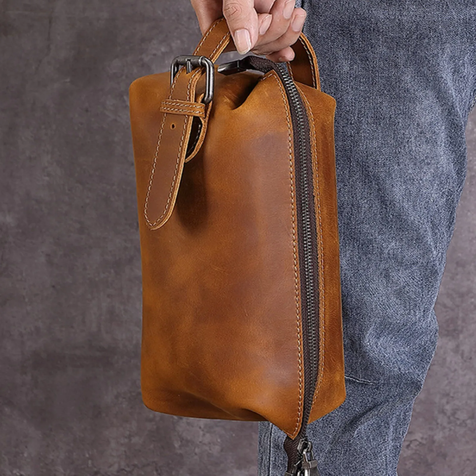 

Сумка для туалетных принадлежностей из натуральной кожи - многофункциональные сумки, косметичка, ручной дорожный органайзер для бритья, Dopp Kit для путешествий, подарок