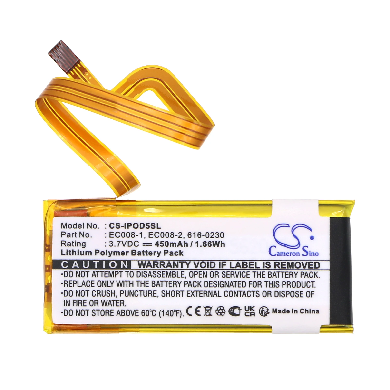 Media Player Battery For iPod G5 30GB MA002B/A Classic 6th GEN MB147C/A 80GB Classic 6th GEN MB029LL/A 80GB G5 30GB MA253 view 3