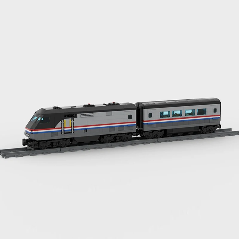 เมืองรถรุ่น MOC อาคารอิฐ Metroliner รถไฟเทคโนโลยี Modular ของขวัญวันหยุดประกอบของเล่นเด็กชุด