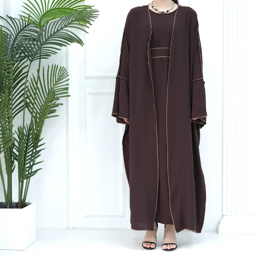 Eid Ramadan Kimono Cardigan for Women Muslim Modest Dress Dubai Turkey Kaftan Open Abaya Islamic Clothing Robe Marocain Caftan