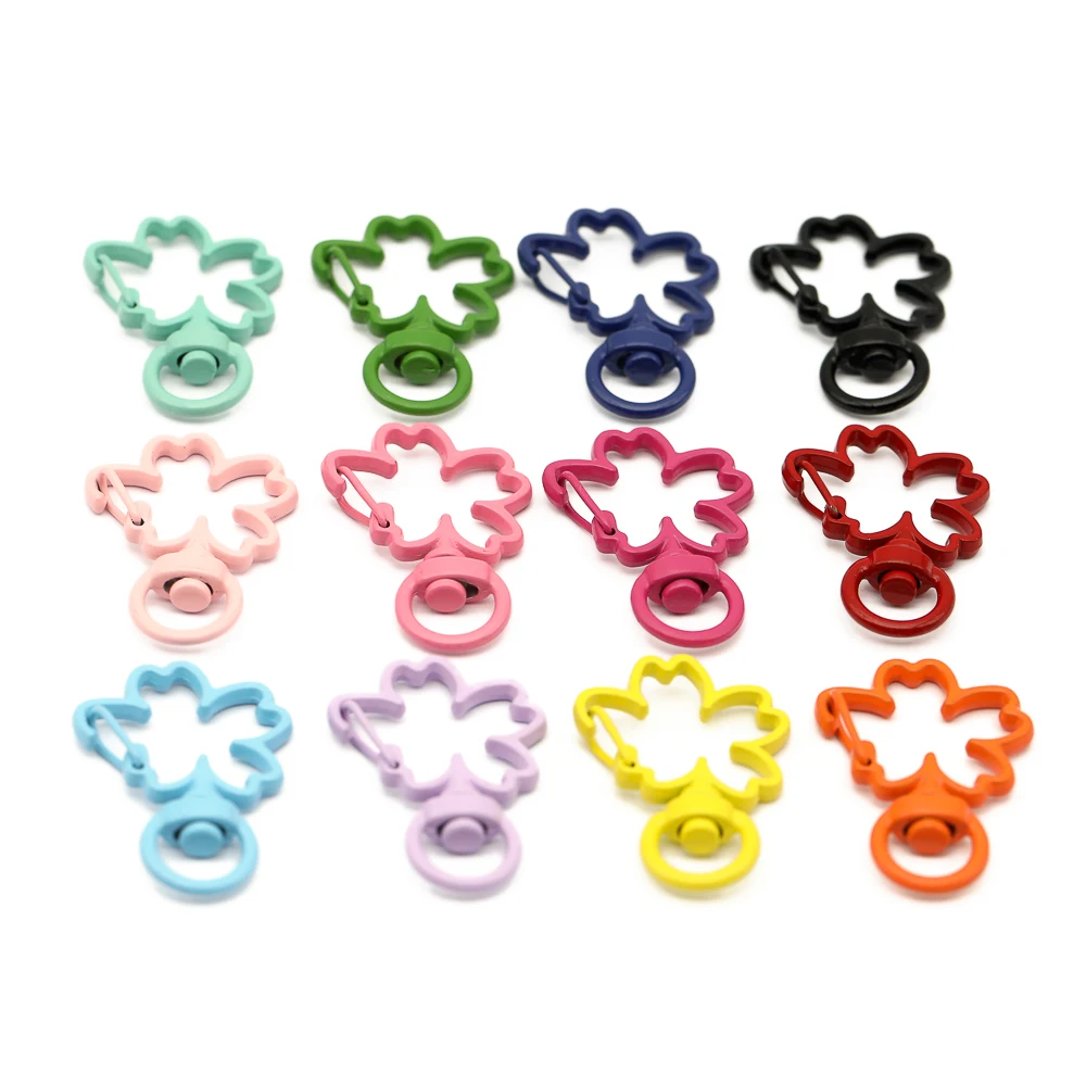 10 шт./лот милые карамельные цвета в форме сакуры Лобстер Брелок с застежкой карабин крючки для ключей кольцо для ключей застежка сделай сам