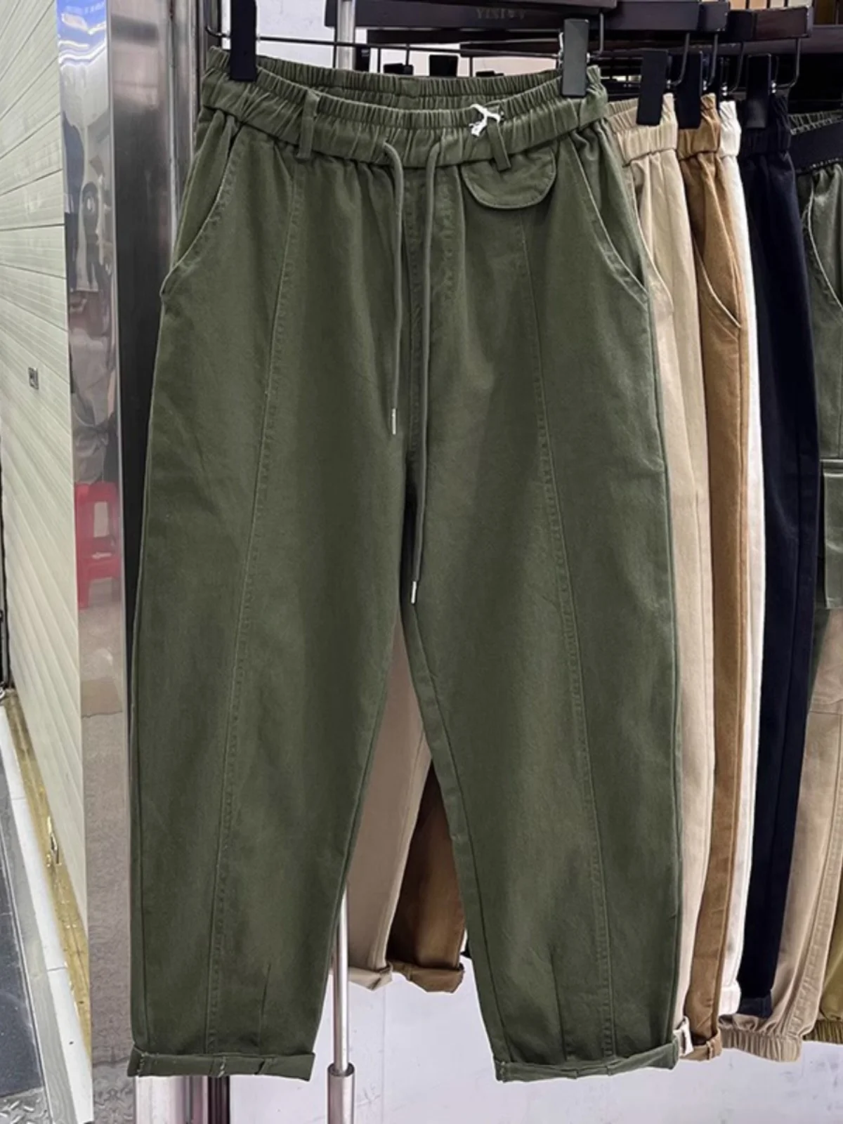 

Large Size Casual Trousers for Men Autumn Winter Loose Straight Leg Harlan Pants Student Dstring Long Pants Leisure Faion