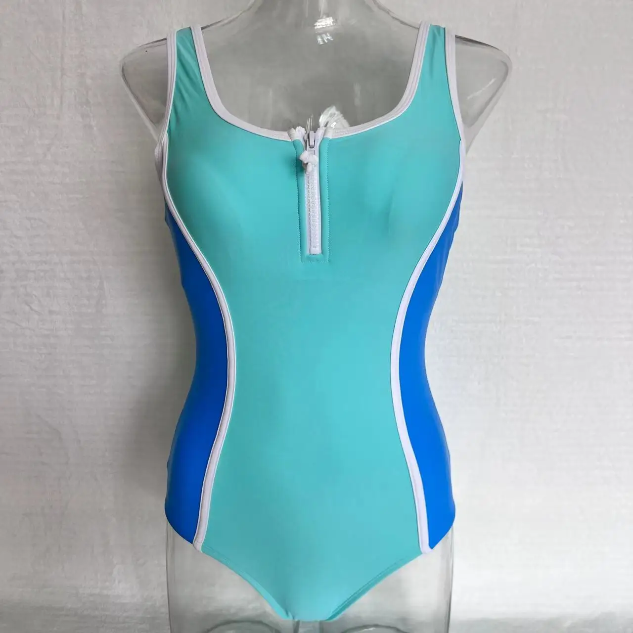 One-piece Swimsuit New White Slim Conservative Backless Sporty Women Triangle Racing