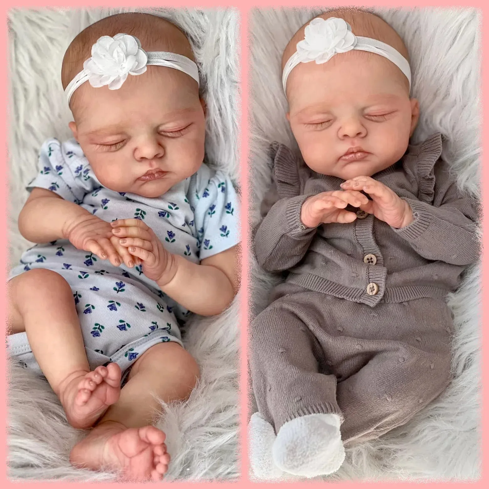 

18inch Irys Soft Cotton Body Lifelike Sleeping Reborn Doll Multiple Layers Painting 3D Skin with Visible Veins Hand Painted Hair