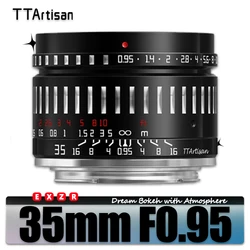 TTArtisan APS-C 35mm F0.95 Super Large Aperture MF Camera Lens for Portrait Fujifilm XF Sony E A7Riii Canon EOS R Nikon Z Mount
