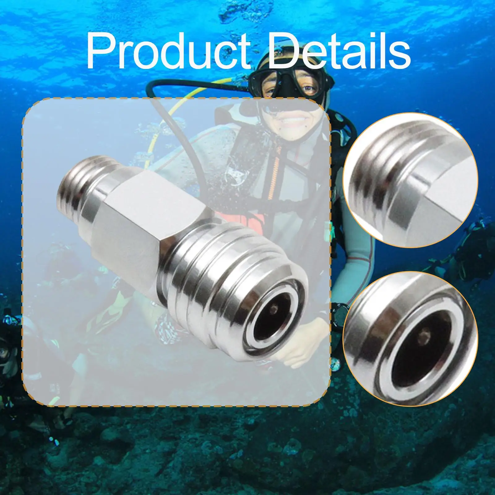 Scuba Diving Quick Disconnect Adapter Durable 9/16 Thread Hose Fitting for BCD Regulator Underwater Gear
