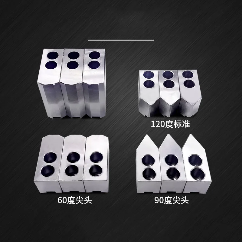 1 conjunto/3 pçs duro chuck maxila garra se encaixa para 5 "6" 8 "10" cnc torno chuck 3 garras dedicado garra hidráulica maxilas macias