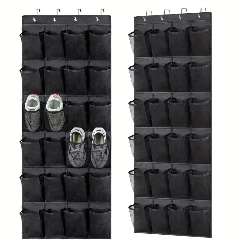 

14/35 Pockets Over The Door Shoe Rack Large Mesh Pockets With 4 Hooks for Closet Hanging Shoe Rack Holder Hanger Storage Bag