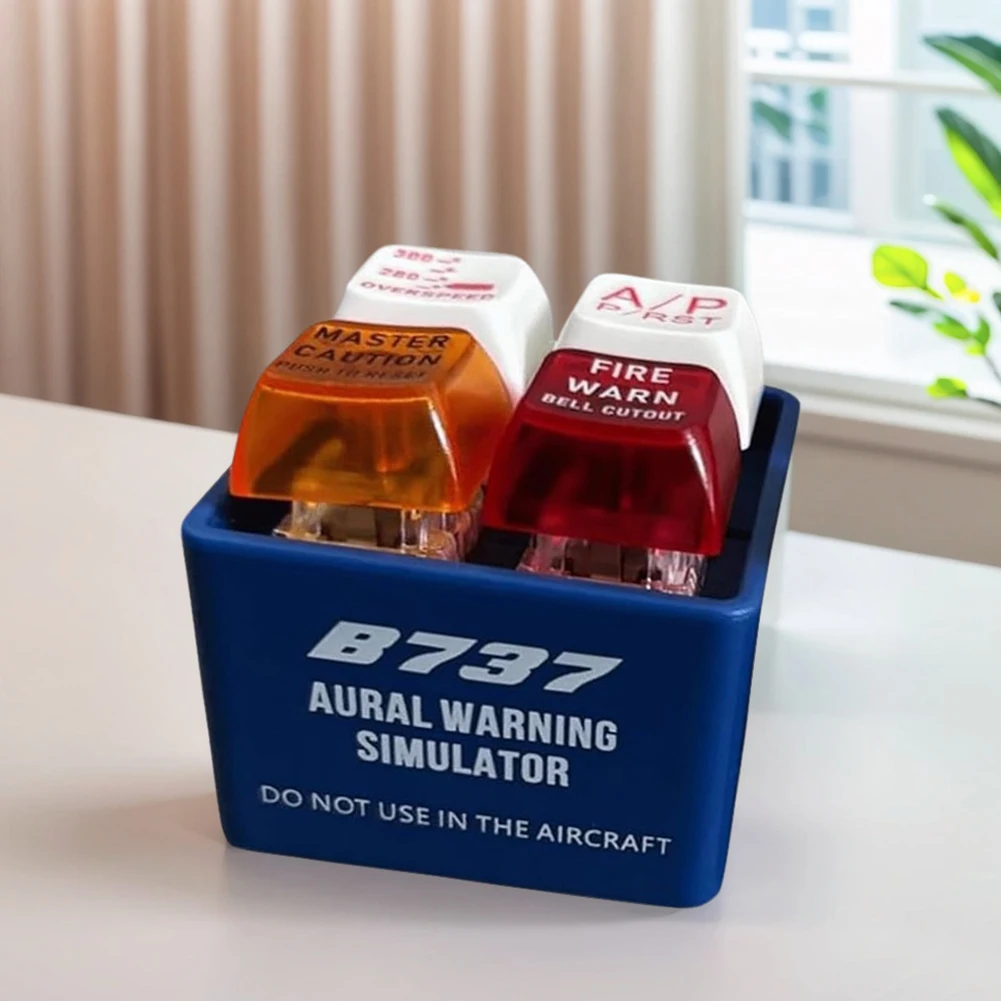 パイロットと乗組員の警告キーホルダー 4つの音 EGPWS警告音シミュレーター ストレス解消 緊急警告キーホルダー 航空ファン向け