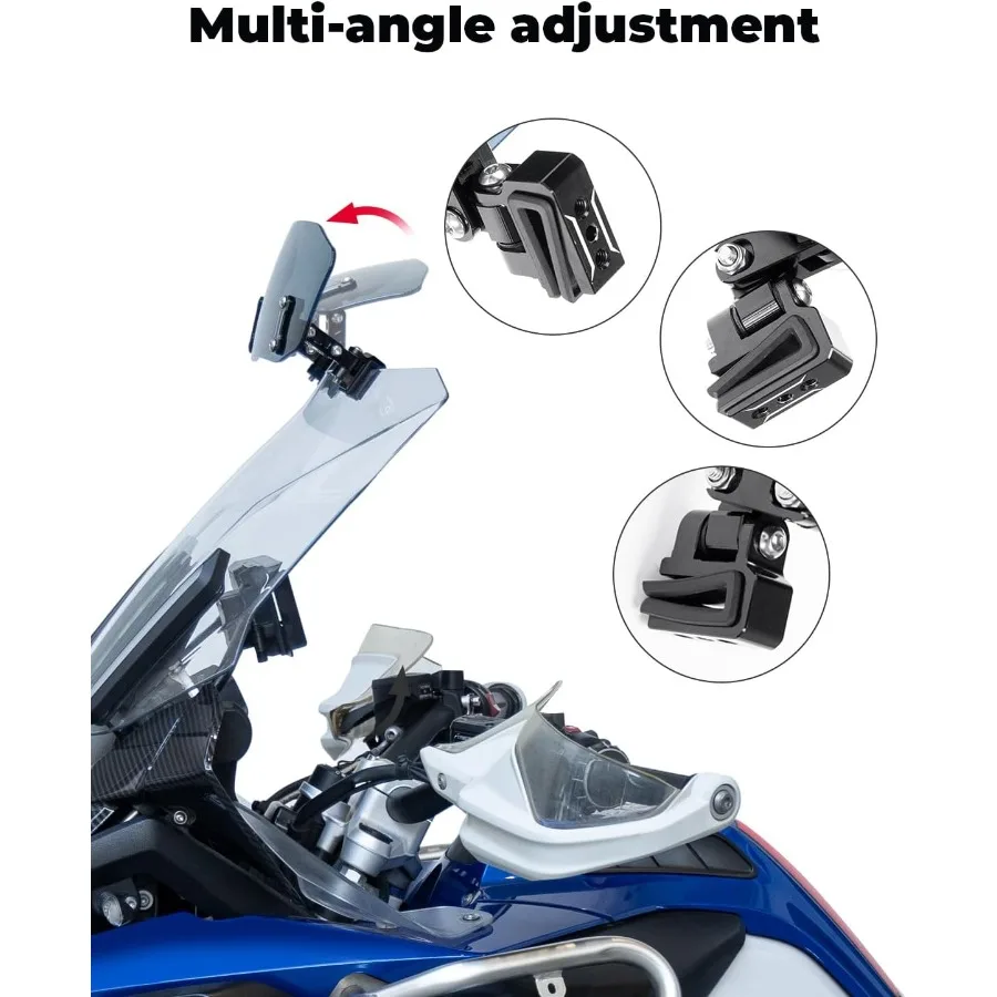 مشابك تمديد الزجاج الأمامي للدراجات النارية قابلة للتعديل مع سبويلر مرتفع من معدن الألومنيوم المحدث لتعزيز الهوائية