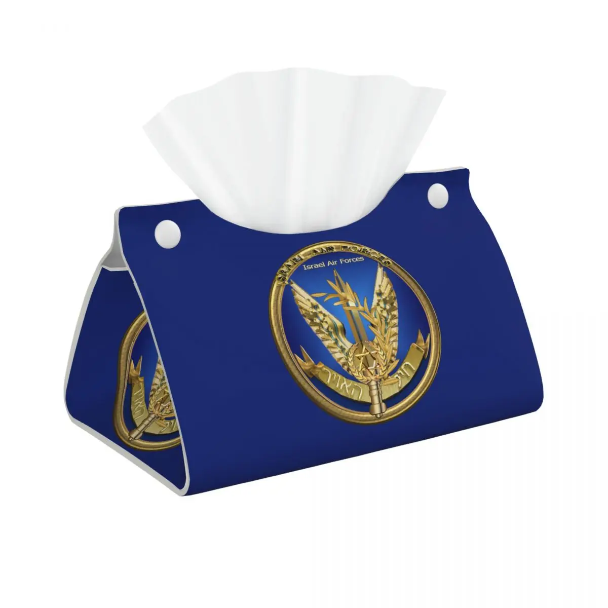 Custom IDF Israel Defense Forces Tissue Box Cover Rectangular PU Leather Military Army Facial Tissues Holder for Office