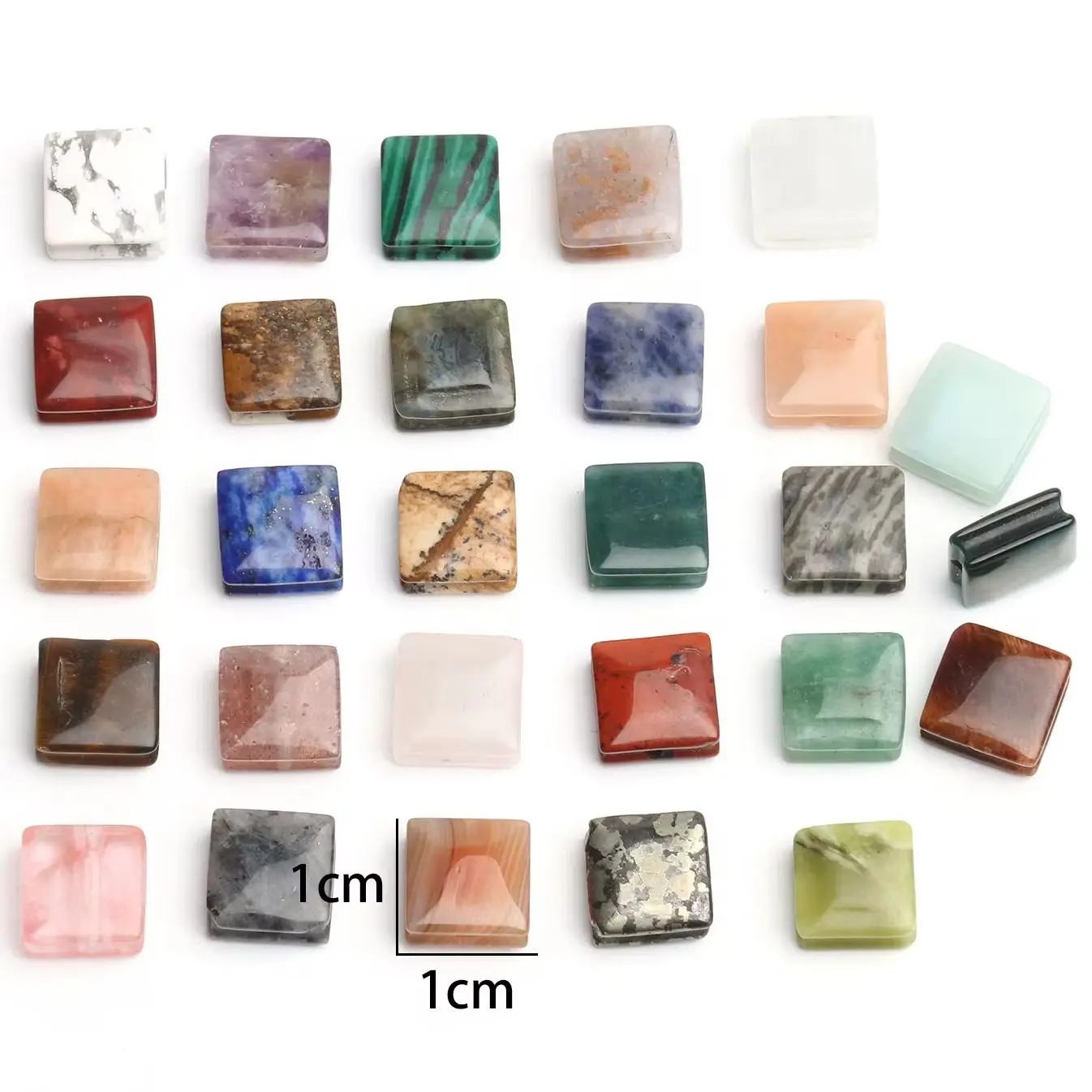 5 pièces pierre naturelle carré améthyste Aventurine Quartz Cube perles d'espacement en vrac pour la fabrication de bijoux bracelet à bricoler soi-même collier boucles d'oreilles