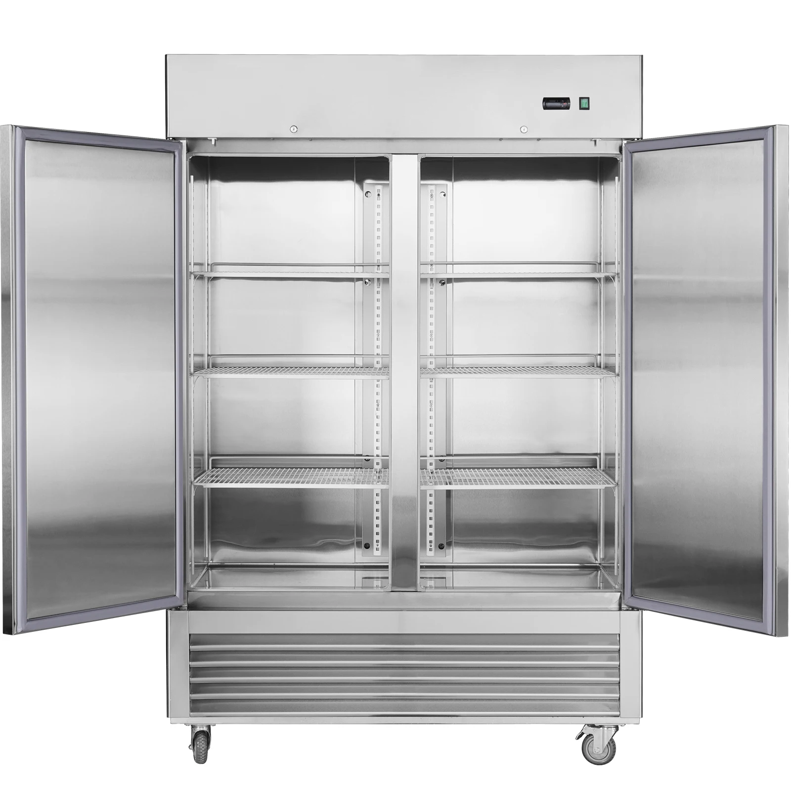 42.2 Cu.Ft. Commercial Upright Refrigerator 54"W 2 Solid Doors In ＆ Exterior Stainless Steel 33℉~39℉ Auto-Defrost for Home Bar