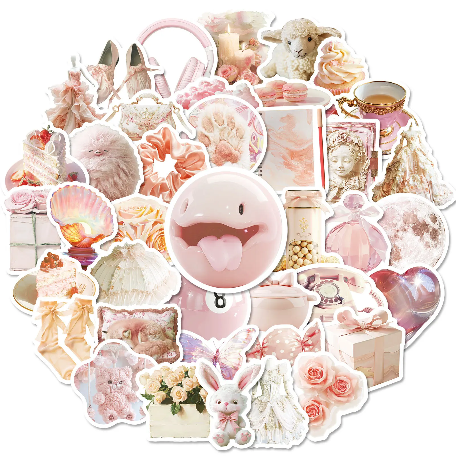 

10/30/50PCS Pink Girl INS Style Graffiti Stickers Cute Small Objects Mixed Decal Notebook Phone Gutiar Fridge Waterproof Sticker