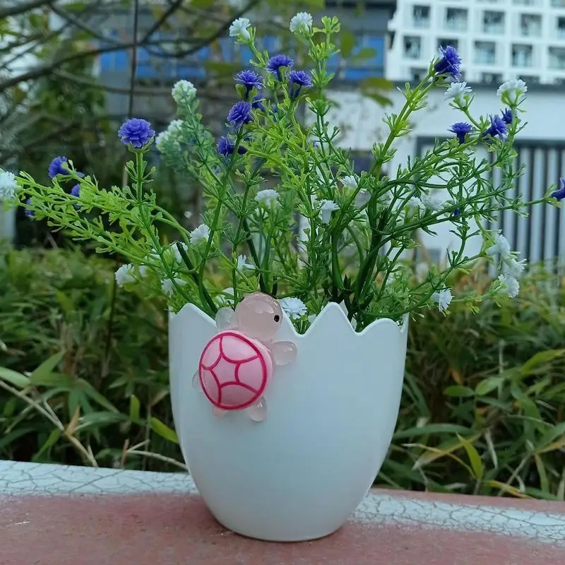 Pots de Fleurs de Pâques en Forme de Coquille d'emouf, Vases de Fleurs Uniques, Pot Succulent avec Tortue, user inière Décorative, Plante, Beaucoup