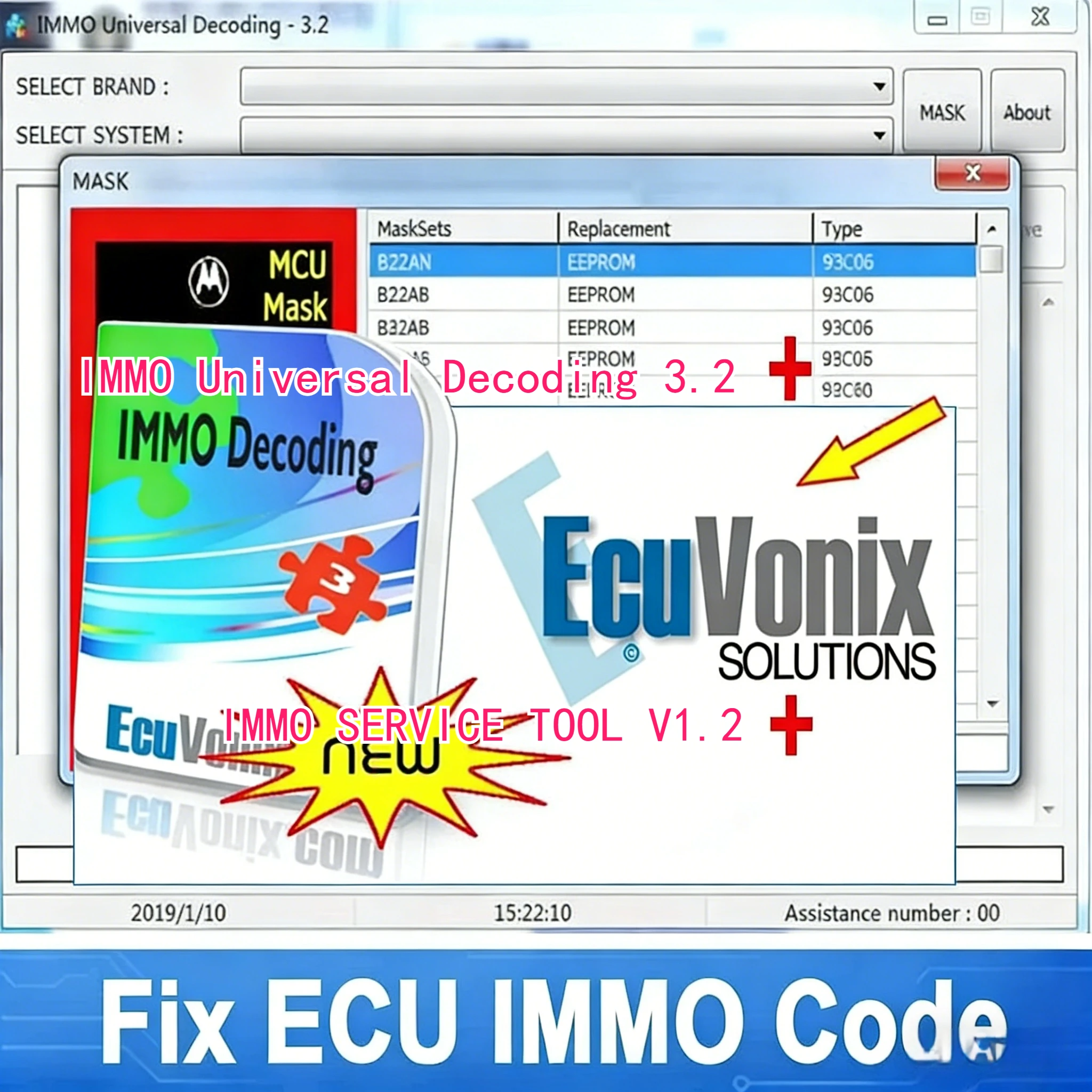 Software Di Diagnostica Auto Immo Universal Decoding 3.2 Con Keygen Gratuito, Link Per Software Di Diagnostica Auto, USB Da 32GB, 2021, Molto Venduto, Ecuvonix 3.2, Crack Illimitato.-image