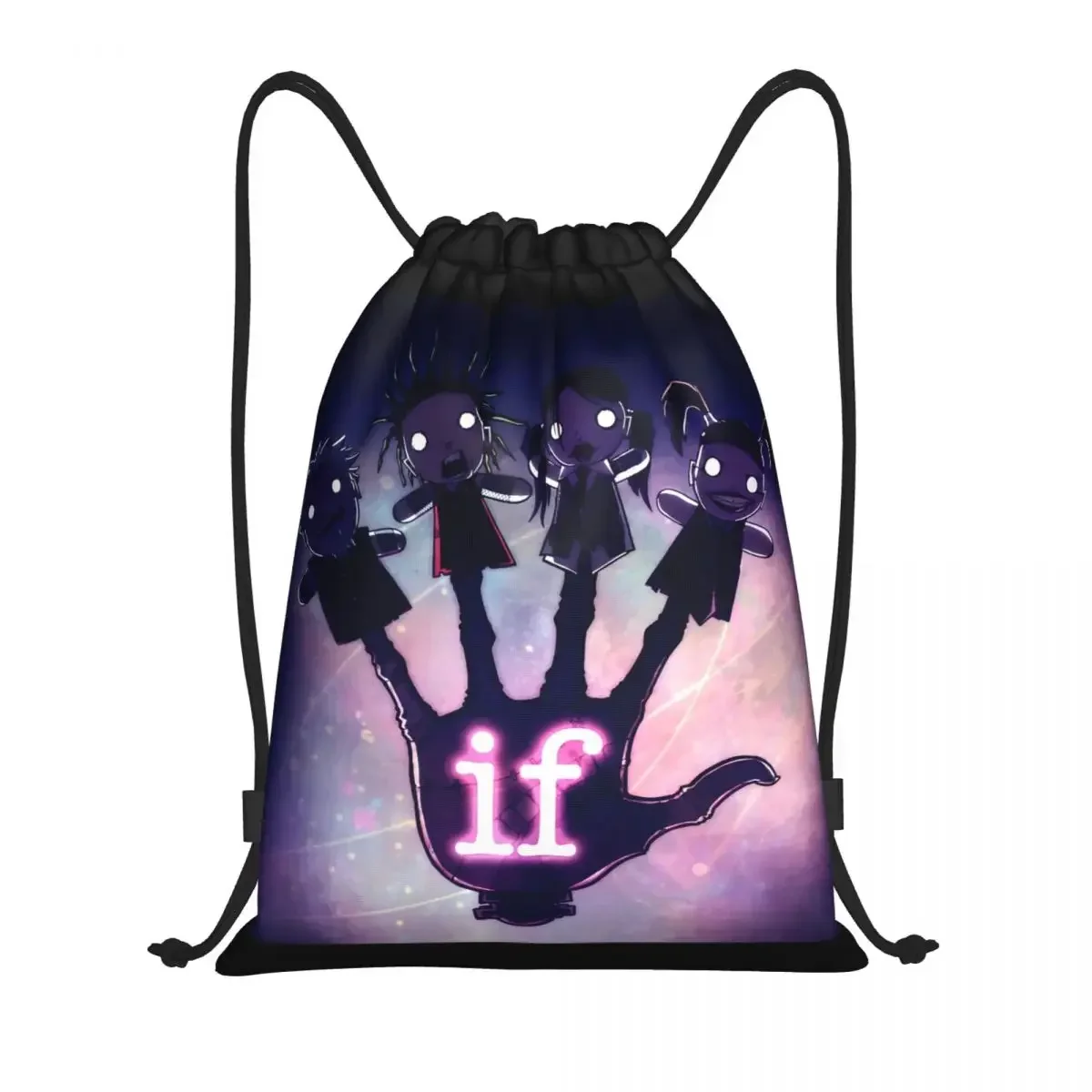 Custom If Mindless Hip Hop Punk Rock Self Indulgence Drawstring Backpack Sports Gym Bag for Electro Shopping Sackpack