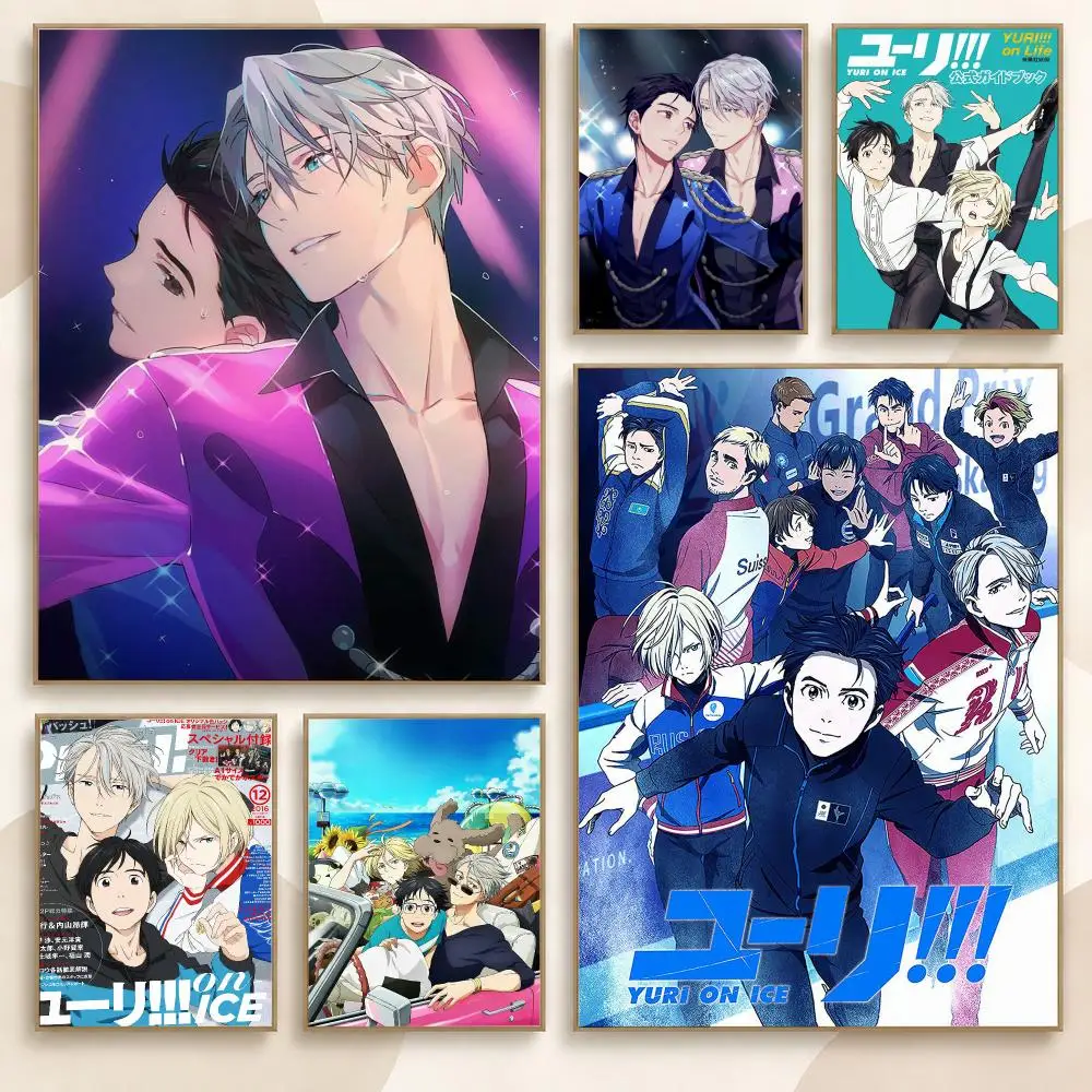 Yuri on Ice Anime Figure Skating Elegant Winter Vibe Poster Contemporary Wall Art Print for Bedroom & Living Room, Unframed