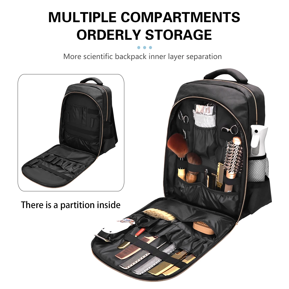 Professional Barber Storage Organizer Bag Multifunctional Adjustable Strap Travel Backpack for Salon Barber Shop Tools