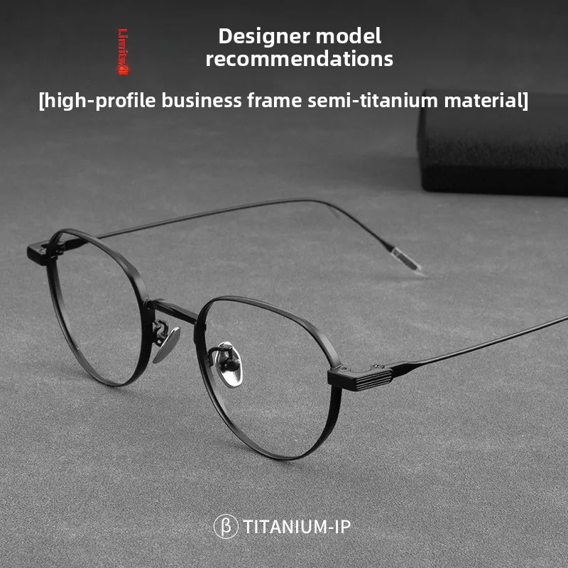 

New Japanese Style Handmade Ultra-light Titanium Glasses Frames Men Business Large Eyeglasses Luxury Vintage Deaigner Spectacle