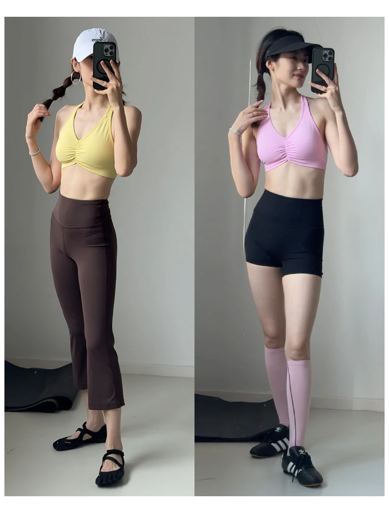 حمالة صدر رياضية لليوجا عالية التأثير قابلة للتعديل على شكل حرف T - رقبة رسن، بدون ظهر، سريعة الجفاف، قميص بدون أكمام لصالة الألعاب الرياضية مقاوم للصدمات