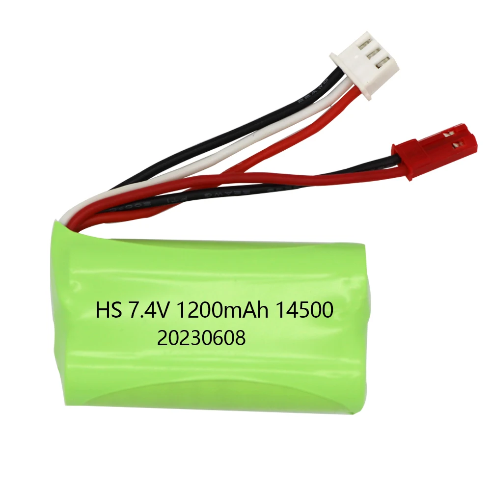 7.4 فولت 1200mAh 14500 JST التوصيل بطارية ليثيوم أيون للألعاب الكهربائية المياه رصاصة بندقية اللعب ملحق 7.4 فولت بطارية للمركبات RC اللعب