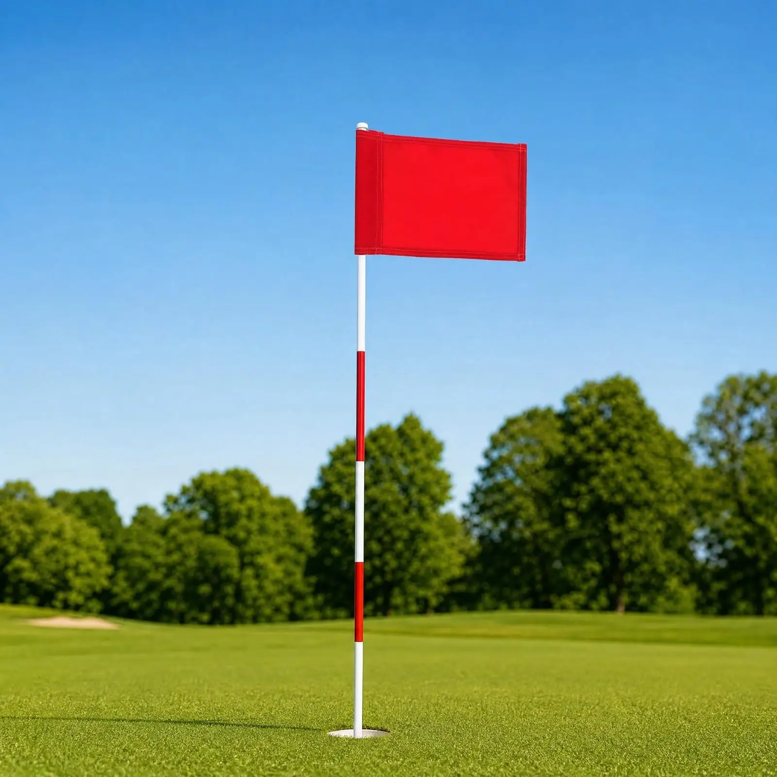 Portable Sectional Golf Course Flag for Putting Green Hole Marker with Detachable Pole and Cup Base