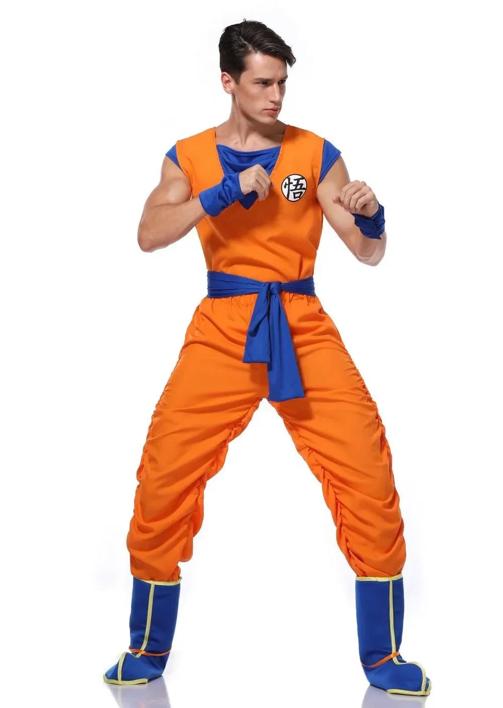 Costume de Cosplay de Son Goku pour Adulte, Uniforme de Héros Smile, Orange, pour Halloween