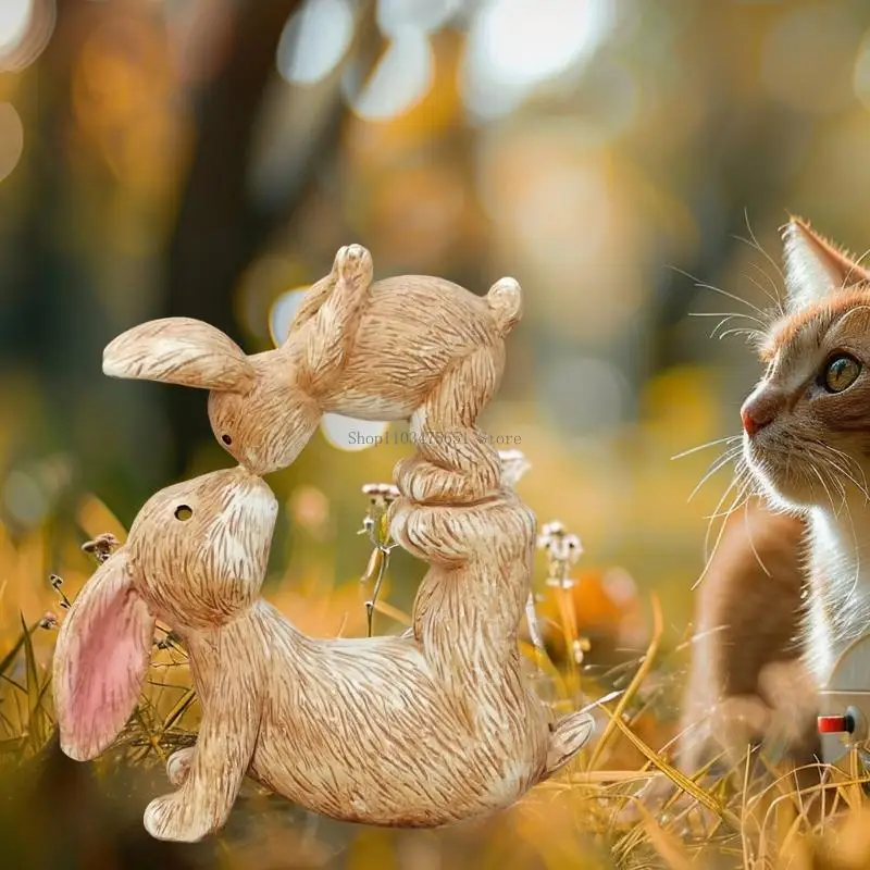 Artistic Kiss Rabbit Sculpture With Detailed Design Perfect For Easter Celebration Decors Adding Festival Fun