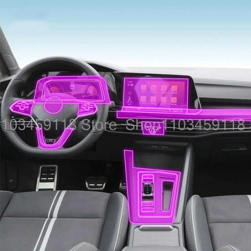 

TPU Protective Film For Volkswagen Golf/GTI 2021-2023 Gearbox Panel Navigation Screen Automotive Interior Anti-Scratch Sticker