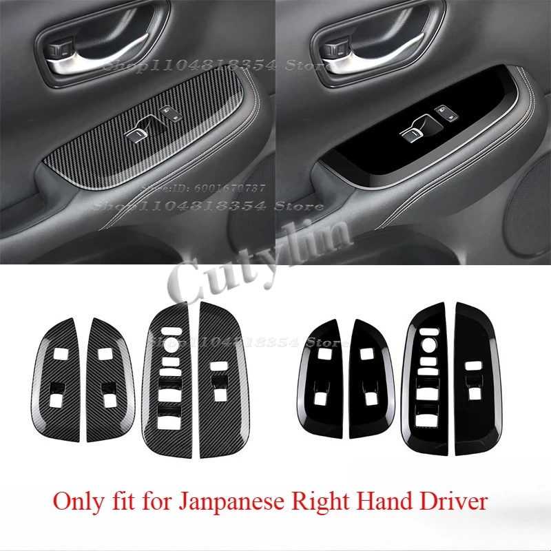 RHD for Honda ZR-V ZR V ZRV 2022 2023 Interior ABS Carbon Fiber Inside Armrest Window Lift Glass Rise Control Switch Cover Trim