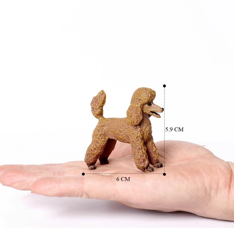 Realistic Poodle Desktop Puppy Decoration Mini Pet Dog Model for Home Decor Gift