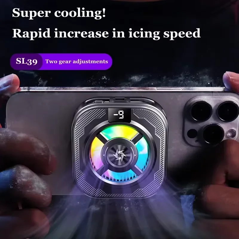 Handy-Halbleiter-Spielkühler, magnetisch, mit Rückenclip, gefrorener Lüfter, Kühler für iPhone 16, 15, Android, universell