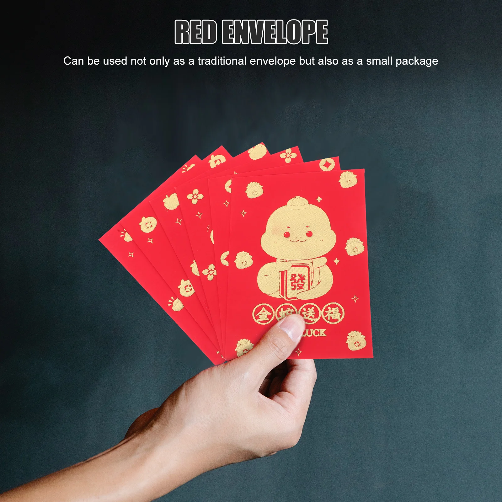

48pcs Snake Zodiac Red Envelopes Chinese New Year Wedding Lai Money Pouches Cash Budgeting Thick Paper Coin Pockets