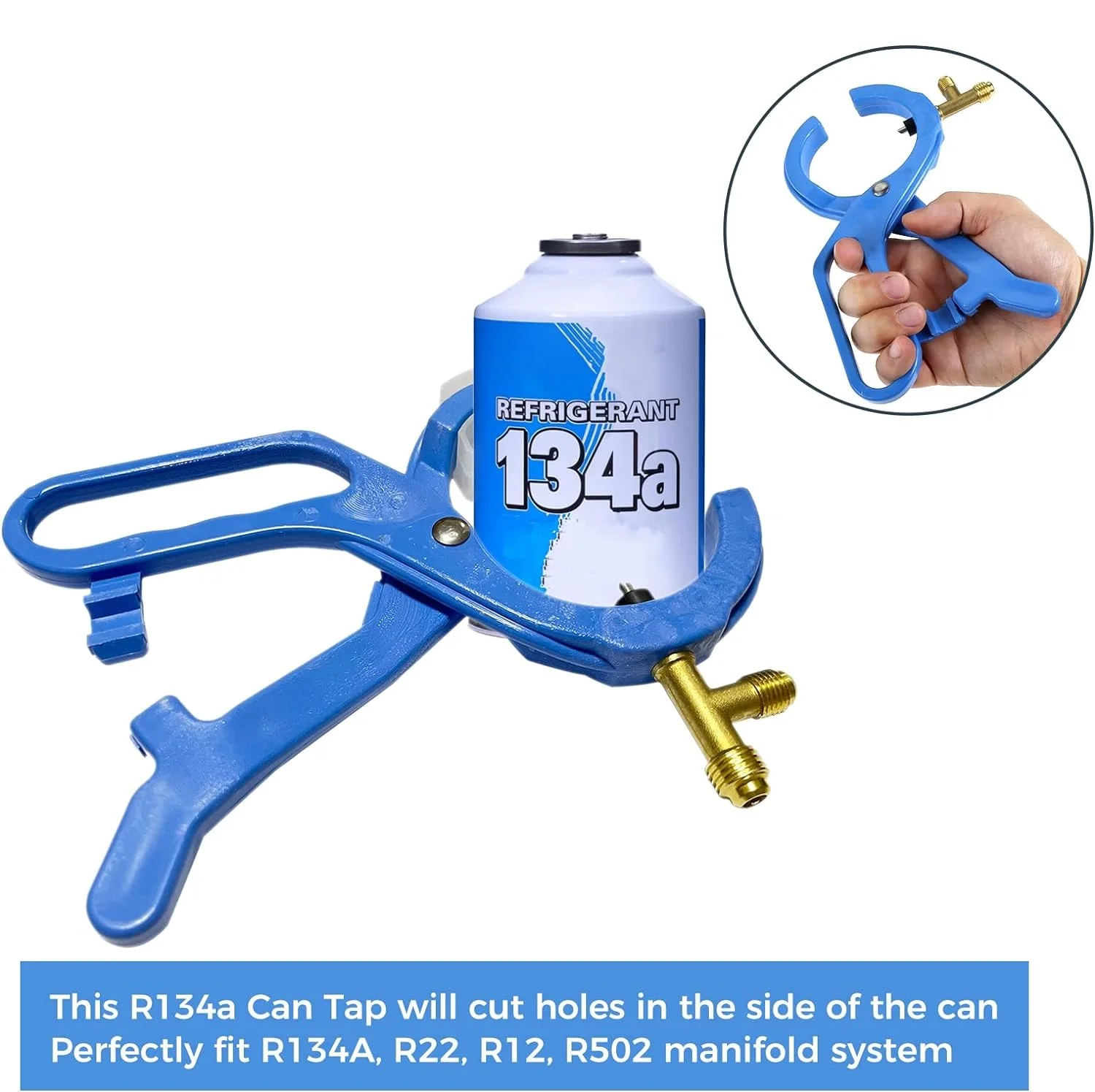 1 pz 3-in-1 montaggio laterale può toccare la valvola per R134a(2 7/8 ") R12(2-1/2") sistema collettore 1/2 "1/4" ACME filettatura maschio auto AC refrigerante