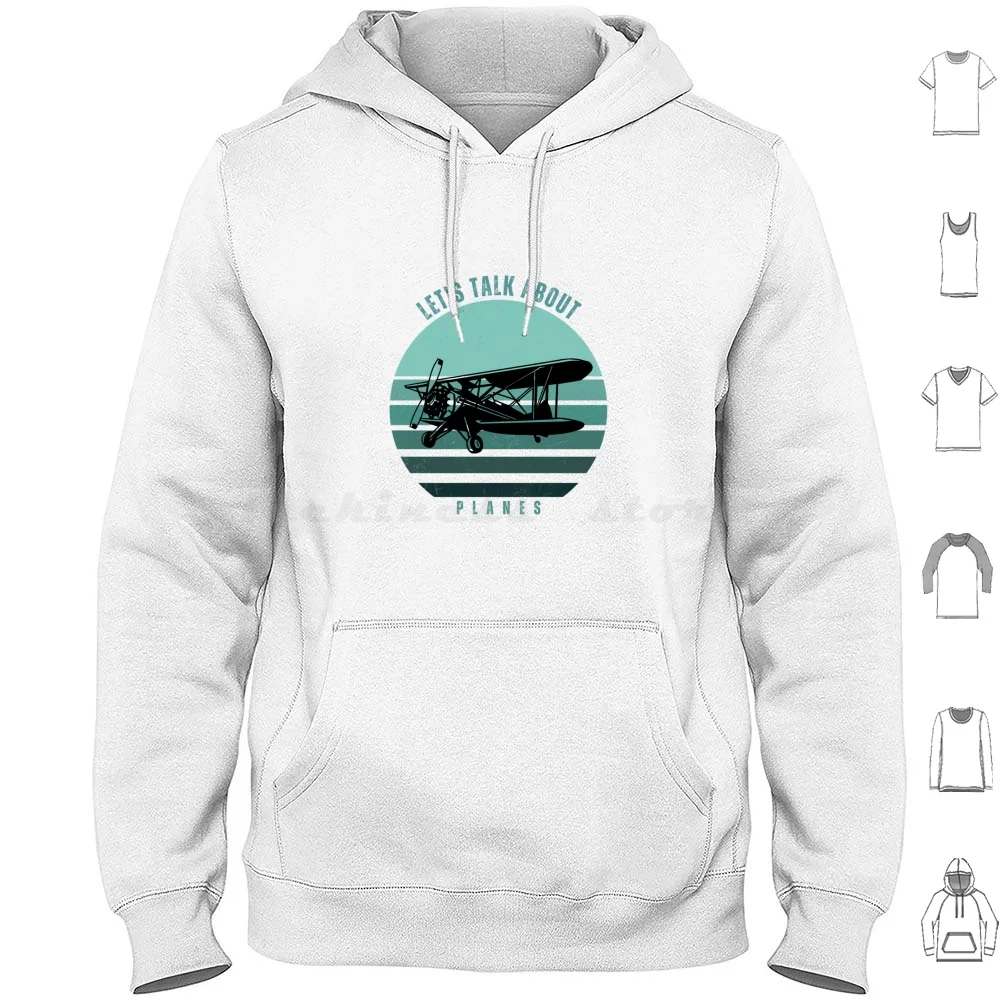 Let's Talk About Planes Hoodies Long Sleeve Biplane Vintage Biplane Planes Airplanes Jets Id Rather Be Flying Gliding