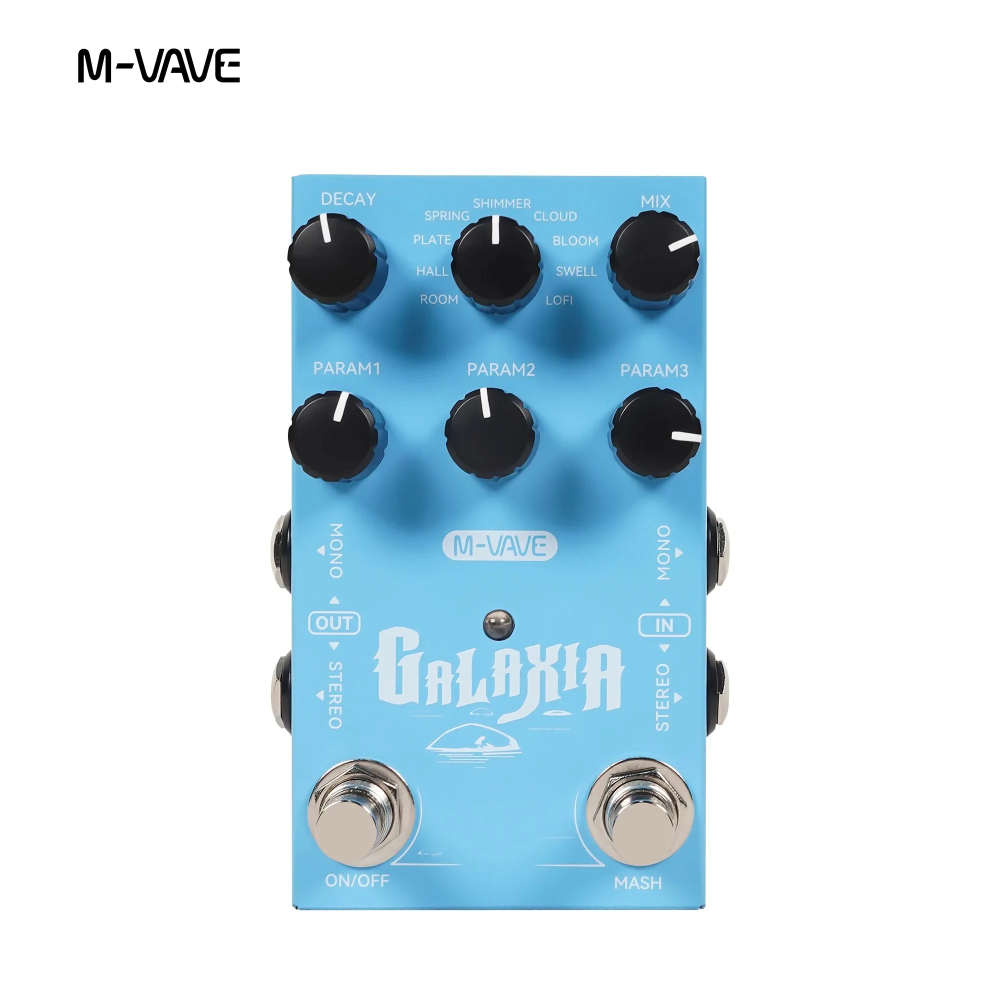 M-VAVE GALAXIA Reverb Digital Stereo Guitar Pedal 9 Delay 9 Reverb Sounds & ELEMENTAL PRO Delay Effect Pedal view 2
