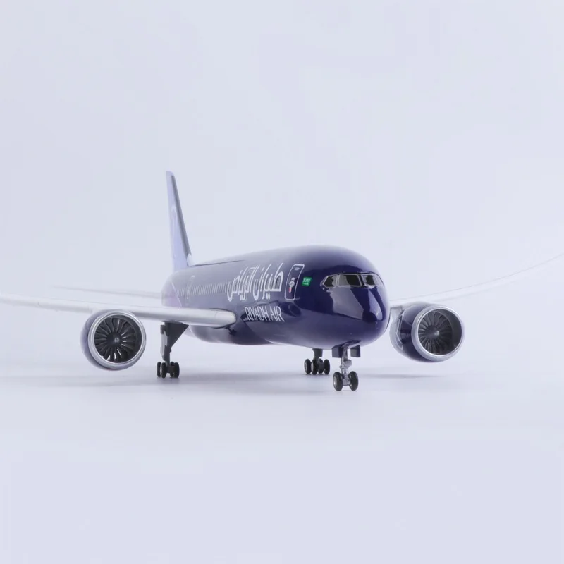 

With Light 43cm Riyadh Air Boeing 787 Simulation Aircraft Model Display Collection Gift