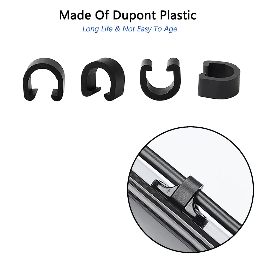 5/30/100pc Kunststoff Fahrrad C-Clips Schellen Gehäuse Schlauch Guide Klemmen Fahrrad Bremse Schaltwerk Shifter kabel Feste Clips Rahmen Schnalle – Detail 4