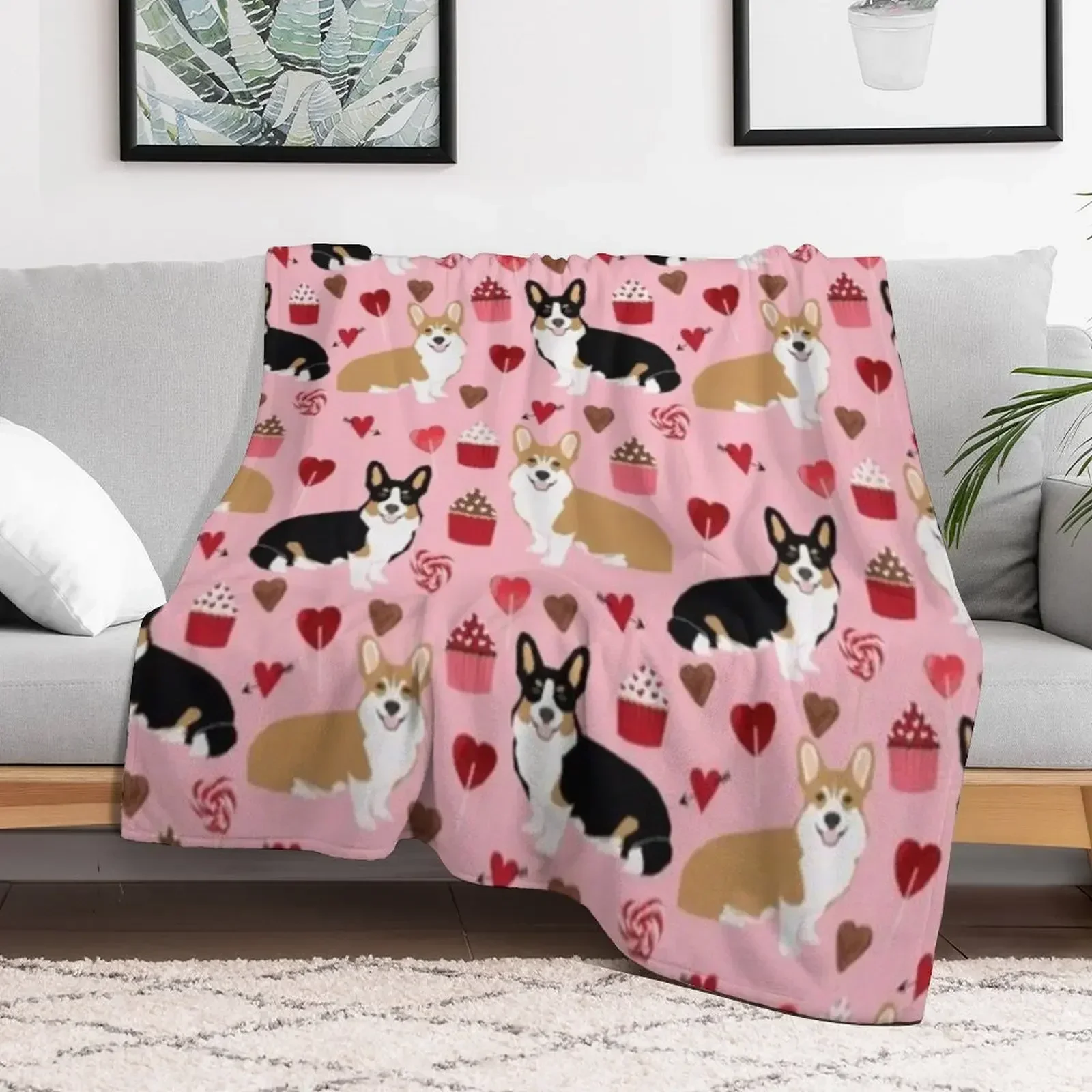 

CORGI VALENTINE'S DAY Throw Blanket decorative valentine gift ideas Blankets