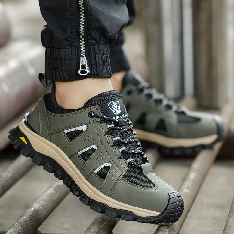 أحذية أمان لأصابع القدم من الصلب للرجال أحذية أمان للعمل خفيفة الوزن قابلة للتنفس أحذية رياضية مريحة للرجال أحذية مقاومة للانزلاق