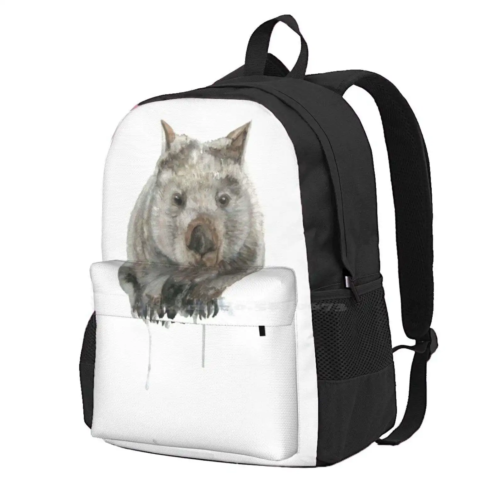 

Common Wombat Hot Sale Schoolbag Backpack Fashion Bags Common Wombat Watercolor Wildlife Australian Wildlife Australian Nature