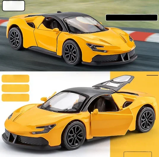 Modèle de voiture Miniature en alliage à trois portes, jouet pour garçons, voiture de course pour enfants, voiture de sport, caractéristique de traction, modèle de véhicule de collection