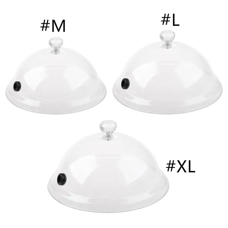 

Smoking Cloche Dome Covers Lids Smoking Lids Smoking Guns Dome Acrylic Material Vegetable Plate Covers 3 Sizes to Choose