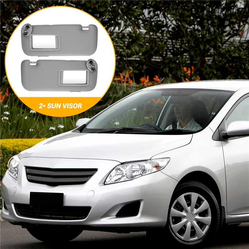 

Строгий для Toyota Corolla 2007-2013, салон автомобиля, солнцезащитный козырек с зеркалом, серый солнцезащитный козырек, левый и правый, со стороны водителя и пассажира