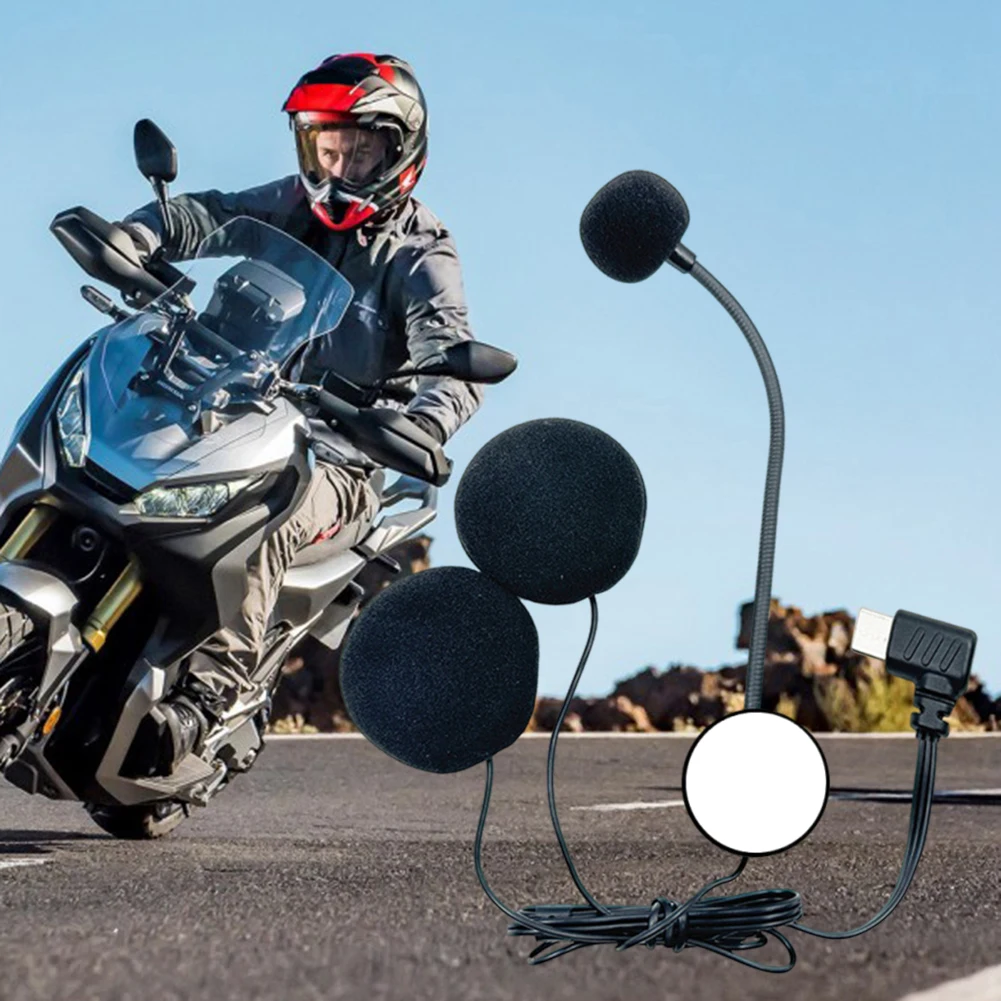 

Microphone Headphone Speaker Type C Connector Motorcycle Helmet Racing Headset Mic Noise Reduction for Cycling Biking