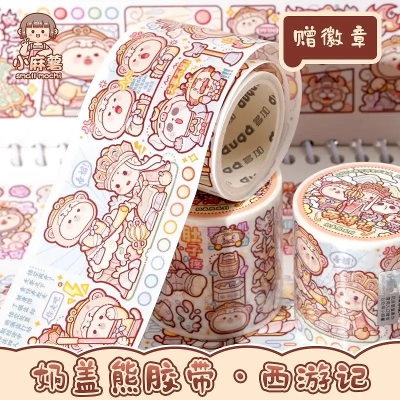 milk cap bear journey to the west fita adesiva sweet mochi e fita adesiva de papel rolo de material adesivo infantil 01