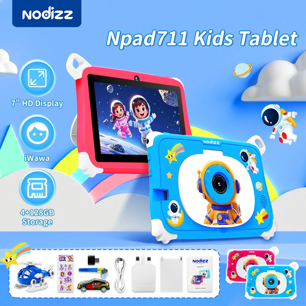 New 7 Inch 5G Pad Cartoon Pattern Kids' tablets Android Learning Education Tablet PC Kids-Proof protective Case Tablet 4000mAh