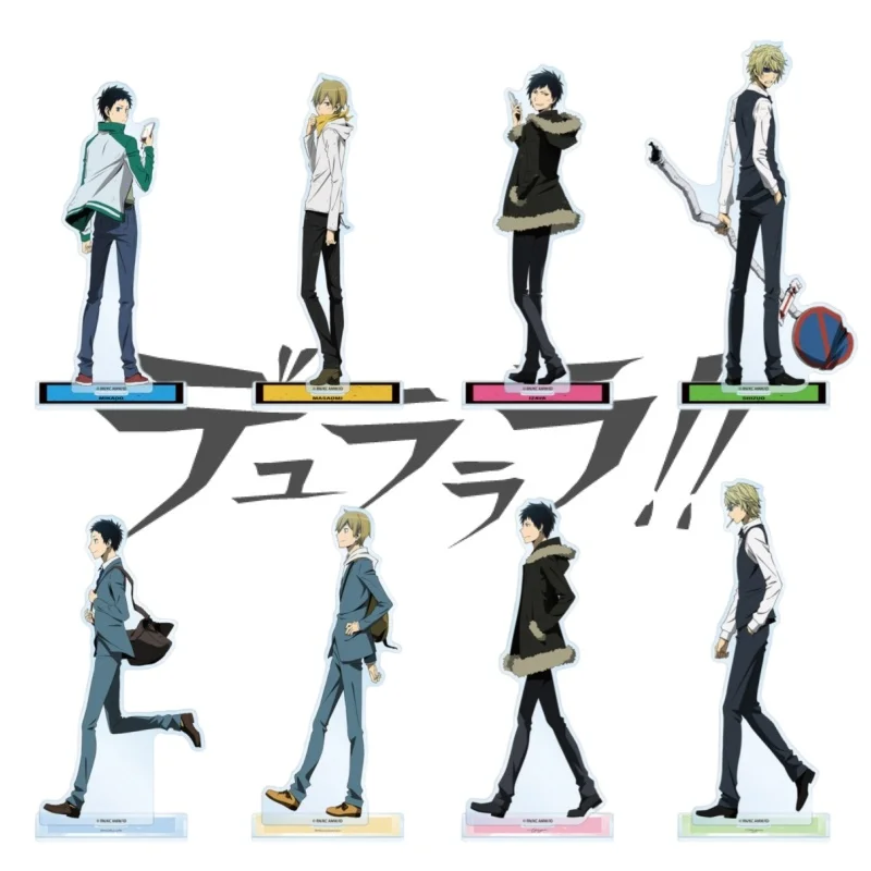 15CM Anime Durarara x2 Acrylic Stand, Izaya Orihara Shizuo Heiwajima Figure, Ayumi Tatakau Senaka Anime Desktop Decor Keychain